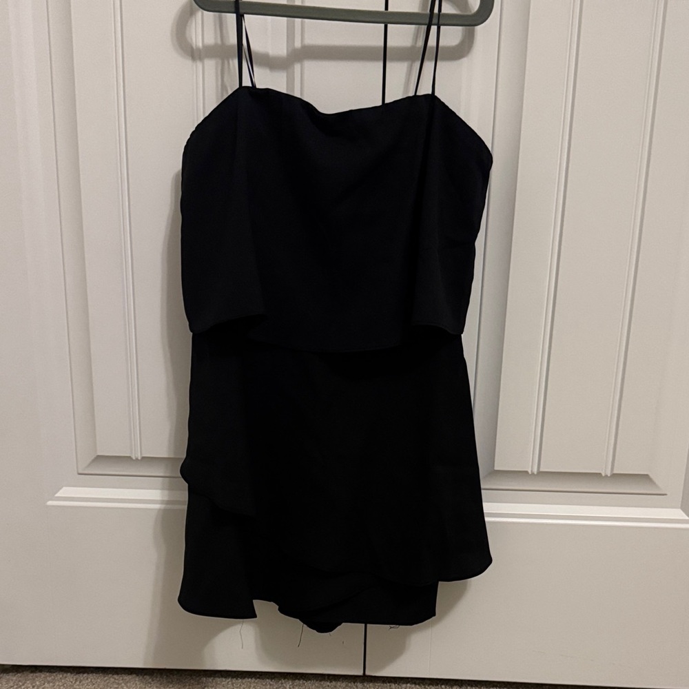 Women’s Flowy Strapless Black Romper